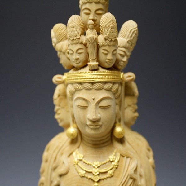 仏像 販売 龍祥-Ryusho- | 仏像や木彫り・縁起物などの販売・通販 / 柘植 十一面観音菩薩 45cm