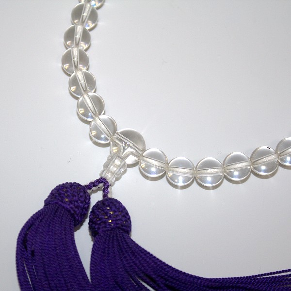 【ryusho】片手数珠(念珠) 本水晶丸珠数珠8mm/33珠