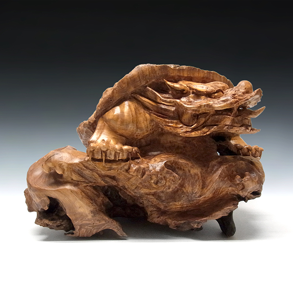 仏像 販売 龍祥-Ryusho- | 仏像や木彫り・縁起物などの販売・通販 / 楠 木彫りの龍亀(ロングイ)