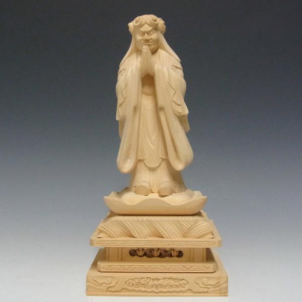 柘植 鬼子母神 立像 27cm 木彫り 仏像