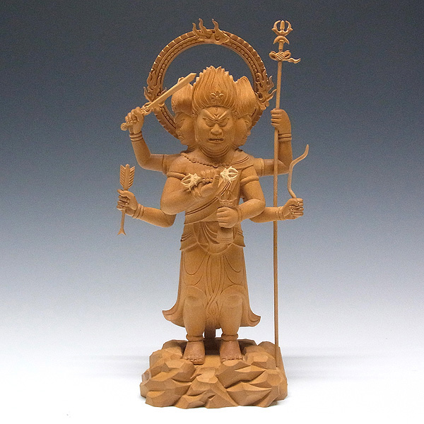 仏像 販売 龍祥-Ryusho- 仏像や木彫り・縁起物などの販売・通販 柘植 三宝荒神 28cm