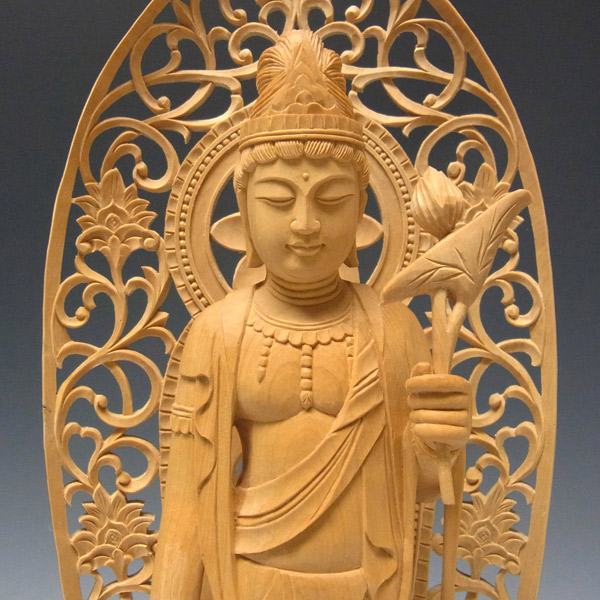 仏像 販売 龍祥-Ryusho- | 仏像や木彫り・縁起物などの販売・通販 / 柘植 聖観音菩薩 36cm