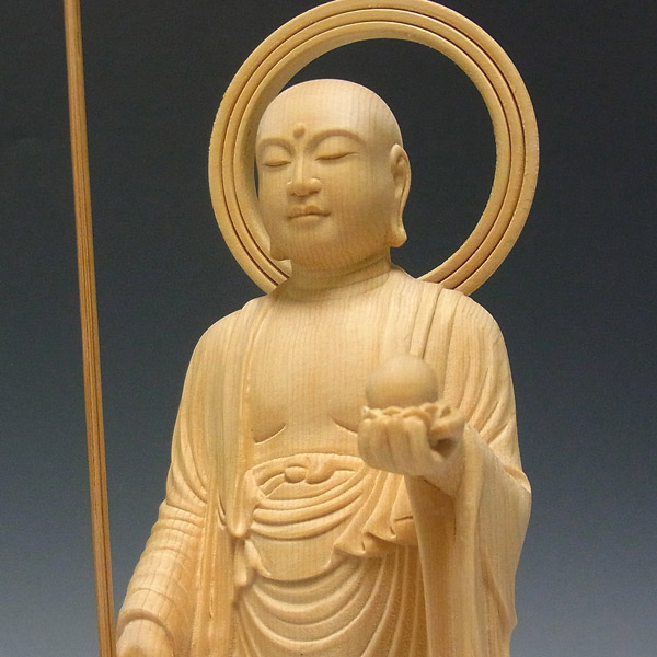 桧 地蔵菩薩 立像 27cm 木彫り 仏像