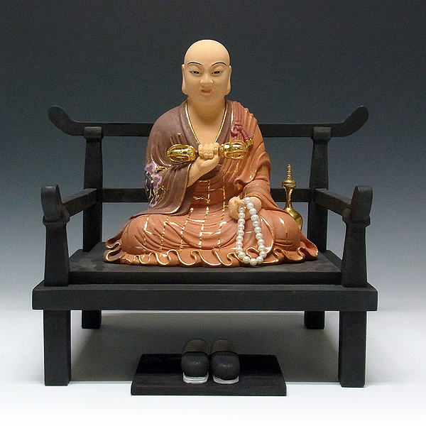 仏像 販売 龍祥-Ryusho- | 仏像や木彫り・縁起物などの販売・通販 / 楠 彩色 弘法大師・空海 30cm 木彫り 仏像