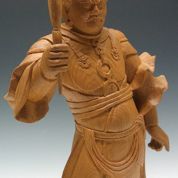 木彫り仏像　小仏-　柘植　金泥仕様　総高約10.5cm　ミニ仏像