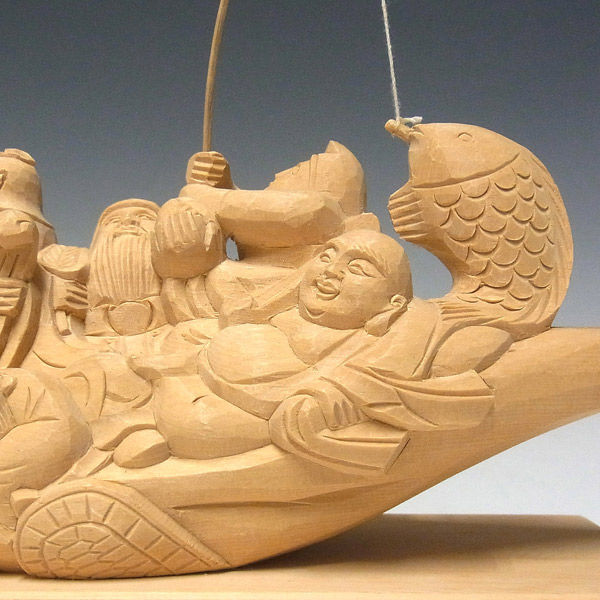 木彫り 七福神 船 置物 仏像 販売 龍祥-Ryusho- | 仏像や木彫り・縁起物などの販売・通販 / 桧