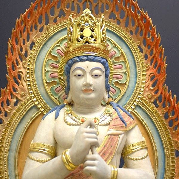 仏像 販売 龍祥Ryusho 仏像や木彫り・縁起物などの販売・通販 / 楠 截金彩色大日如来 70cm