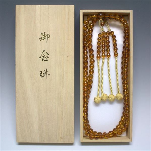 本連数珠(念珠) 【最高級】琥珀 10mm/108珠