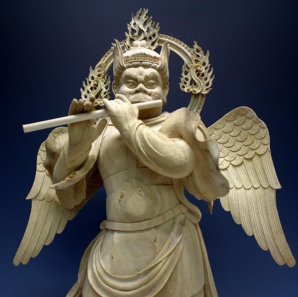 仏像 販売 龍祥-Ryusho- | 仏像や木彫り・縁起物などの販売・通販 / 楠白木 迦楼羅像 67cm
