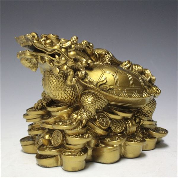 繁栄と安泰の象徴シトリン龍亀（ロングイ）彫刻置物☆約65×40×45☆453A
