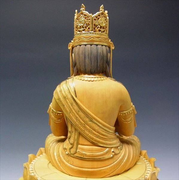 仏像 販売 龍祥-Ryusho- | 仏像や木彫り・縁起物などの販売・通販 / 榧 最上大日如来 淡彩色仕上げ 本格仏教美術