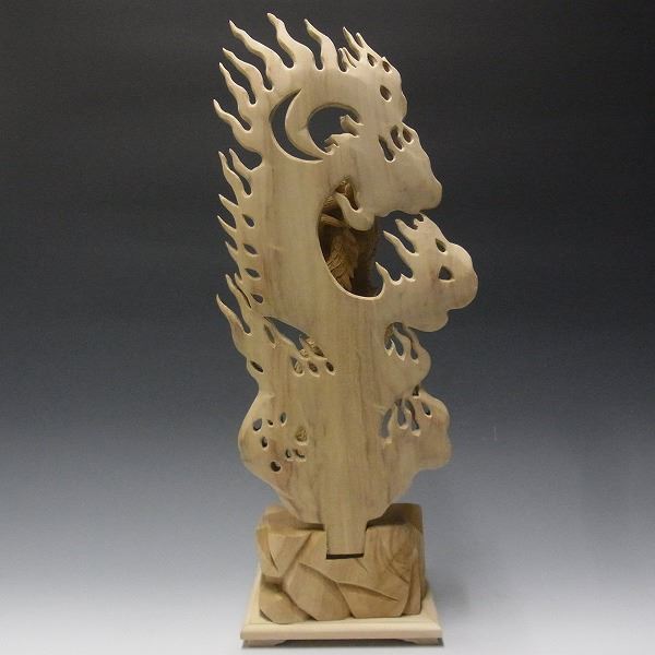 仏像 販売 龍祥-Ryusho- | 仏像や木彫り・縁起物などの販売・通販 / 楠 倶利伽羅不動(龍剣・竜剣) 54cm
